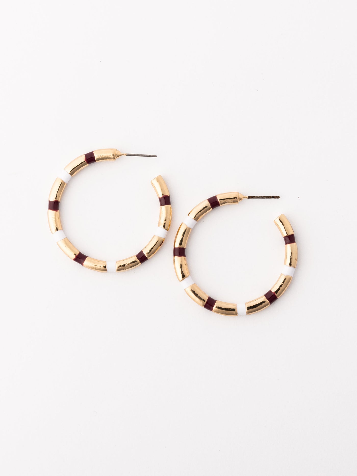 Nellie Earrings | Maroon + White