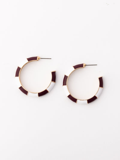 Ashlynn Earrings | Maroon + White