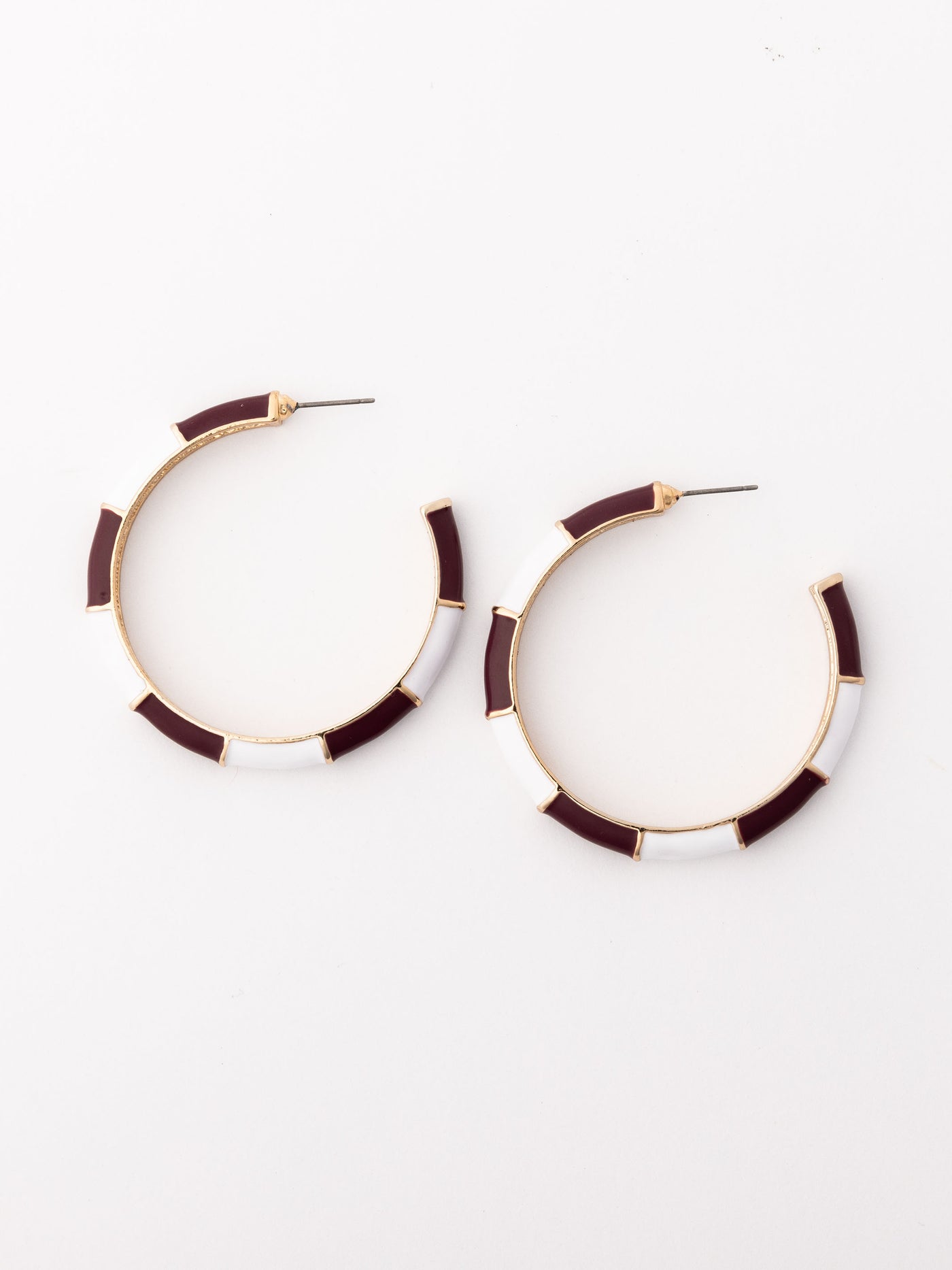 Ashlynn Earrings | Maroon + White