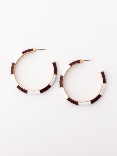 Ashlynn Earrings | Maroon + White