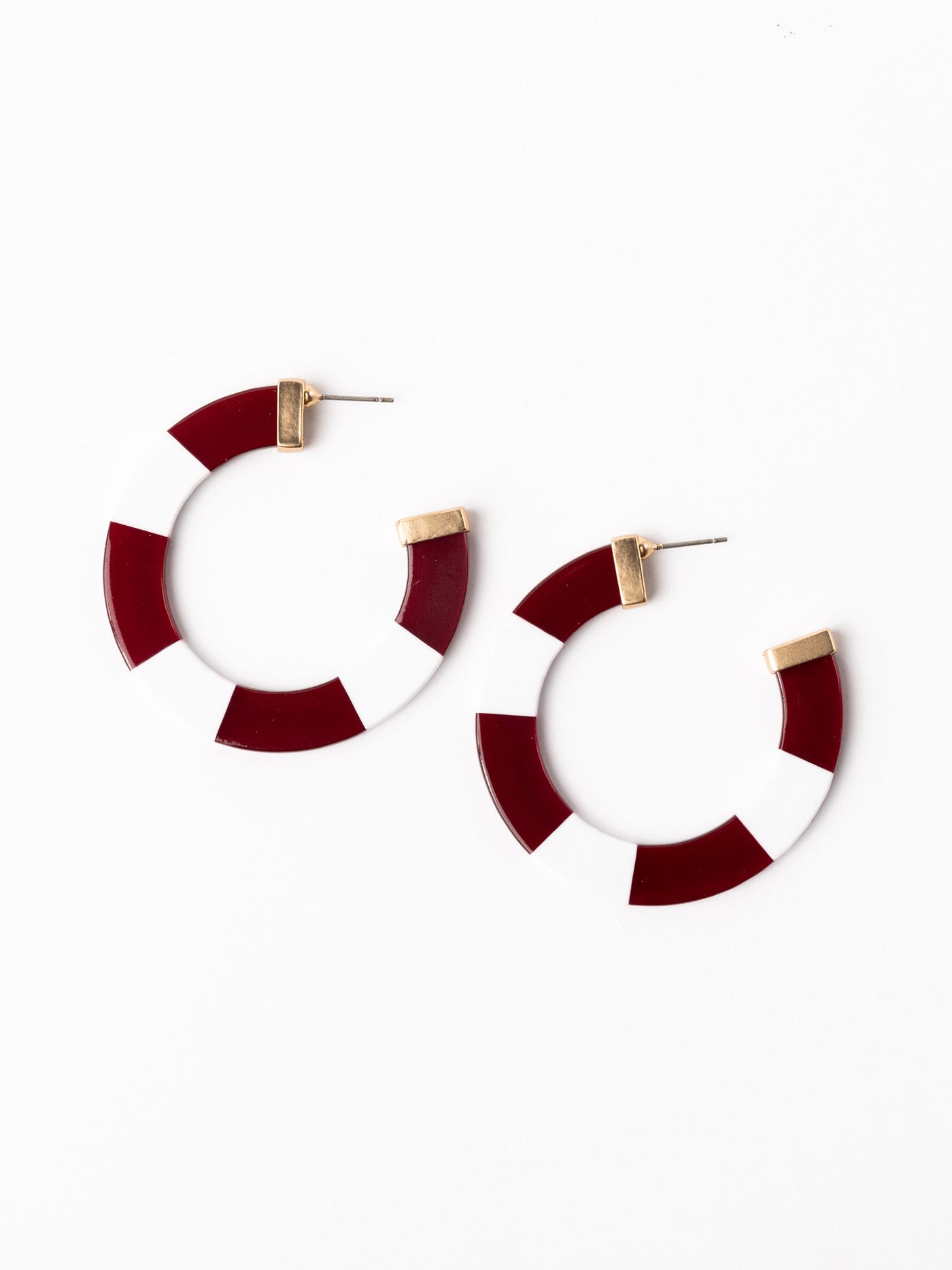 Melody Earrings | Maroon + White